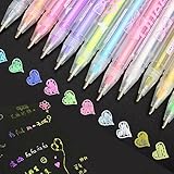 JX BLD-01 Black Card Scrapbook Album DIY Drawing Gel Ink Pen,Pastel Colors,Pack Of 12 Assorted Colors