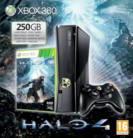 Console Xbox 360 250 Go, Manette sans fil, micro-casque, Halo 4