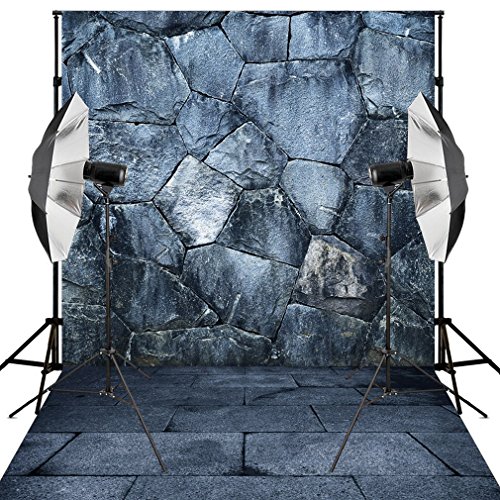 Udrops 5X7ft Photo Backdrops Vinyl Fabric Photography Background Stone Wall and Floor for Studio