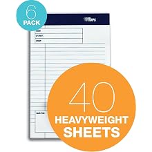 TOPS Docket Gold Project Planning Pad, 8 x 5 Inch, Task List, 40 Sheets, 6-Pack, White (77152)