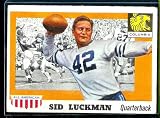 1955 Topps All American Sid Luckman #85 Columbia Lions Football Card - Shipped In Protective ScrewDown Case!