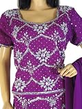 Bollywood Purple Lengha Lehenga Choli Cocktail Dress L