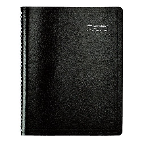 Brownline Monthly Academic Planner, July2015 - August 2016, Twin-wire, Black, 11 x 8.5 inches (CA701.BLK-16)