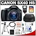 Canon PowerShot SX40 HS 35x Zoom Digital Camera (Black) with 16GB Card + Flash + HDMI Cable + Case + Tripod + Accessory Kit