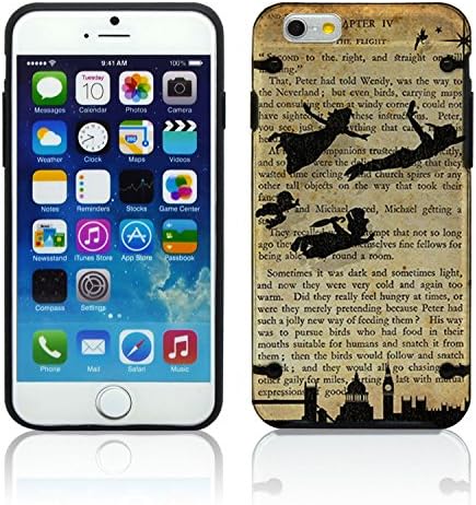 NEW Apple iPhone 6 (4.7") Peter Pan Neverland Vintage Chic Fashion Bumper Case Skin Cover Teen Matte Black Clear Transparent TPU Sides Girly Cell Phone Accessories