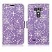 Cellularvilla Wallet Case For LG G Flex 2 H950 H955 LS996 Pu Leather Wallet Card Flip Open Pocket Case Cover Pouch (Purple Glitter)