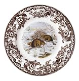 Spode Woodland American Wildlife Collection Winter Scene Salad Plate 8 inch - Beaver