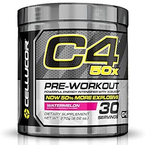 Cellucor C4 50x High Energy Pre Workout Supplement, Watermelon, 30 Count