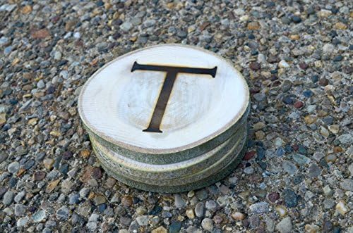 Wood slice coaster and branding iron set - Custom branded coasters personalized with your initial