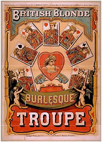 ART PRINT (8.5" x 11") - Artist's Lovely "British Blonde Burlesque Troupe" [Vintage Magic Act Piece] - The Gorgeous Art Comes From A Collection Of Classic Vintage/Retro/Antique Art And Is Reprinted On Quality Photo Paper - This Print Comes Ready To Be Framed (mat and frame are not included) - This Is A Great Print To Add A Personal Touch To Your Home Or Office Decor And Looks Amazing When Framed And Displayed Either Separately Or As Part Of A Series - Makes A Wonderful Gift