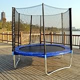 Trampoline With Safety Enclosure Net & Ladder 6FT 8FT 10FT 12FT 14FT Quality Premium Outdoor Kids play gymnastics (8ft)
