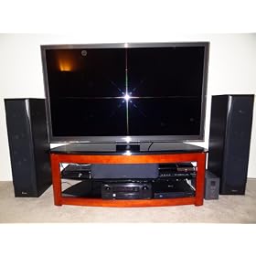 Walker Edison Regal 4-in-1 TV Stand w. Mount - Wood