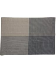 Home: Easy to Clean Multi-Color Cross-Woven Anti-Skid Non Slip Dining Room Decor Placemats in Beige, Black, Grey and Light Brown Set of 6 - Juvale