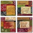 Words To Live By - Patience, Hope, Strength, Wisdom Set by Debbie Dewitt 7"x7" Art Print Poster