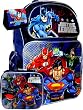 Superman 15" Blue Backpack & Lunch Bag + Wallet