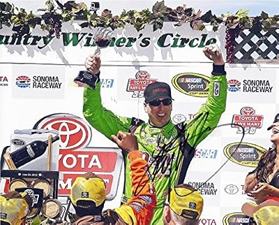 AUTOGRAPHED 2015 Kyle Busch #18 M&Ms Crispy Racing SONOMA WIN (Victory Lane Wine Country) 8X10 Signed Picture NASCAR Glossy Photo with COA