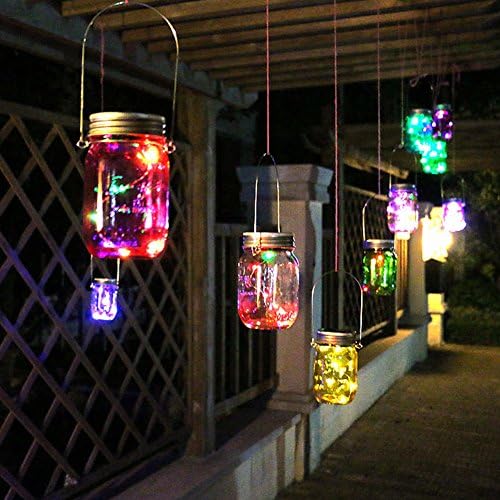 Solar Powered Mason Jars Lid Insert Color Changing LED Fairy Light for Garden Deck Patio Room Decor Romantic Aesthetic Married