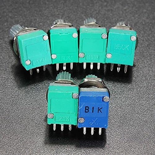 Ardokit 5pcs 10K Ohm Linear Rotary Pot Potentiometer With Nut Spacer