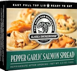 Alaska Smokehouse Pepper Garlic Salmon Spread Serving  Design, 3.5 Ounce Boxes (Pack of 6)