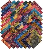 4 AUTUMN BALIS Benartex Batik Fabric Squares