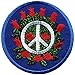 Peace sign Summer of Love hippie boho retro flower power roses embroidered applique iron-on patch new
