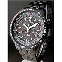 Eric Edelhausen Polaris Chronograph with Date, Day and Alarm, Black Ionic-Plated