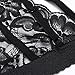 Eshion Women's Semi Sheer Full Lace Thin Band Bralette Lingerie Bra Tops (M, Black)