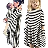 ボーダー ワンピース 親子 お揃い で 子供服 妊婦服 マタニティウェア (120センチ)