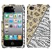 APPLE IPHONE 4 4G 4S AT&T VERIZON SPRINT CRYSTAL DIAMOND HOTTIE SILVER AND BLACK ZEBRA AND GOLD LEOPARD CHEETAH FRONT AND BACK HARD SNAP-ON CASE COVER PROTECTOR