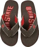 Ohio State Buckeyes Brown Frayed Thick Strap Flip Flops