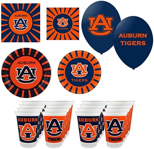 NCAA Auburn Tigers 16 piece "It's A Party" Party Pack