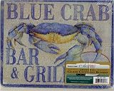 Small Cutting Board ~ Blue Crab Bar and Grill ~ 8x10 ~ made of tempered glass ~ code 353