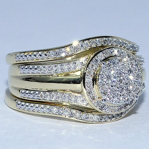 3 piece gold wedding rings