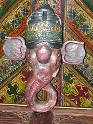 Indian Gift-antique Hand Carved and Painted Ganesha Wooden Mask 24 Inches