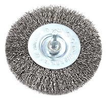 Forney 72739 Wire Wheel Brush, Coarse Crimped with 1/4-Inch Hex Shank, 4-Inch-by-.012-Inch
