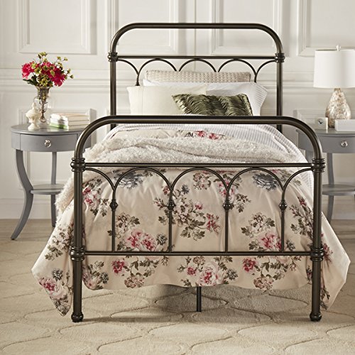 Vintage Metal Bed Frame Antique Rustic Dark Bronze Cast Knot Headboard Footboard Retro Country Bedroom Furniture (Queen) 5