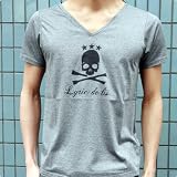 「GACKTさん着用【LYRIC DE LIS】Vネック　SKULL　モチーフ　半袖Tee (46, GRAY)」の画像