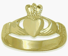 Ladies 14 Karat Yellow Gold Claddagh Ring