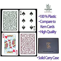 CopagT Poker Size REGULAR Index - Green*Burgundy Setup (fls)