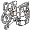Pugster Silver Tone Music Brooch