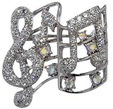 Silver Tone Music Pin Brooch