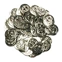 Professional Silver Metal Belly Dance Coins (19mm Diameter) - Costume Coins