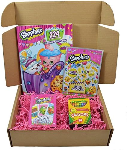 Shopkins Gift Box by GiftMunkie - 4 Piece Coloring, Stickers, and Game Bundle