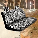 Premium Grade Zebra Car Bench Seat Cover with Head Rest Covers