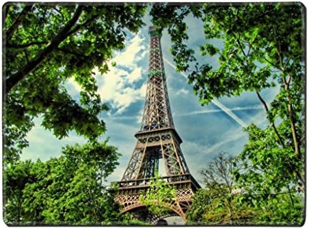 Eiffel Tower Placemat Pads Customized Made To Order Support Ready 15 6/8 Inch (400mm) X 11 13/16 Inch (300mm) X 1/8 Inch (3mm) High Quality Eco Friendly Cloth With Neoprene Rubber