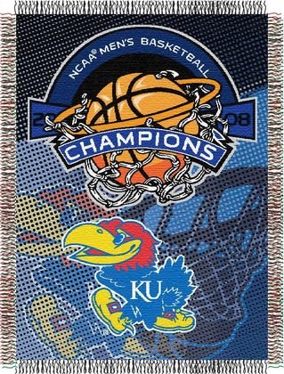 Buy NCAA 2008 Kansas Jayhawks National Champions Tapestry Throw by Northwest Company