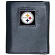 Pittsburgh Steelers Executive Leather Trifold Wallet in a Box - NFL Football Fan Shop Sports Team Merchandise