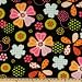 60'' Wide WinterFleece Flower Dot Black/Brights Fabric By The Yard