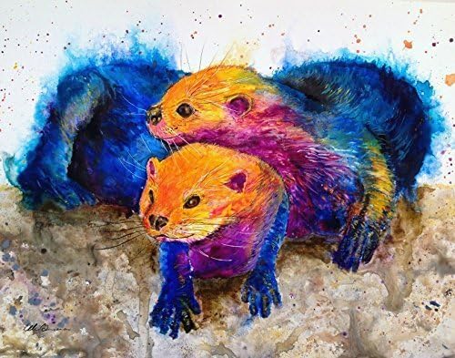 Spirit of Otters hand-signed fine art print by Ellen Brenneman
