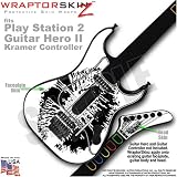 PS2 Guitar Hero II (2) Kramer Guitar Big Kiss Black on White WraptorSkinz TM Faceplate Skin by TuneTattooz TM